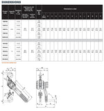 CM Tornado Ratchet Lever Hoist Dimensions