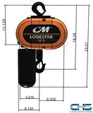 1-Ton CM Lodestar VS Electric Chain Hoist - 16fpm - 2 Step - Infinitely Variable Frequency Drive