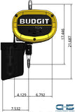 1/2 Ton Budgit Man Guard Electric Chain Hoist - 16 fpm - BEHC0516